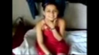 desi cute girl i,n red dress having a nice doggie fuck with her lover