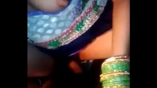 Desi village wife Lalita Singh blowjob and creampie fuck in blue saree