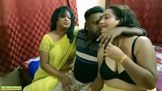 Indian Huge cock desi boy getting scared to fuck two milf bhabhi Best erotic threesome sex