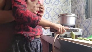 sexy bhabhi cooking in the kitchen then her horny husband comes and fuck her